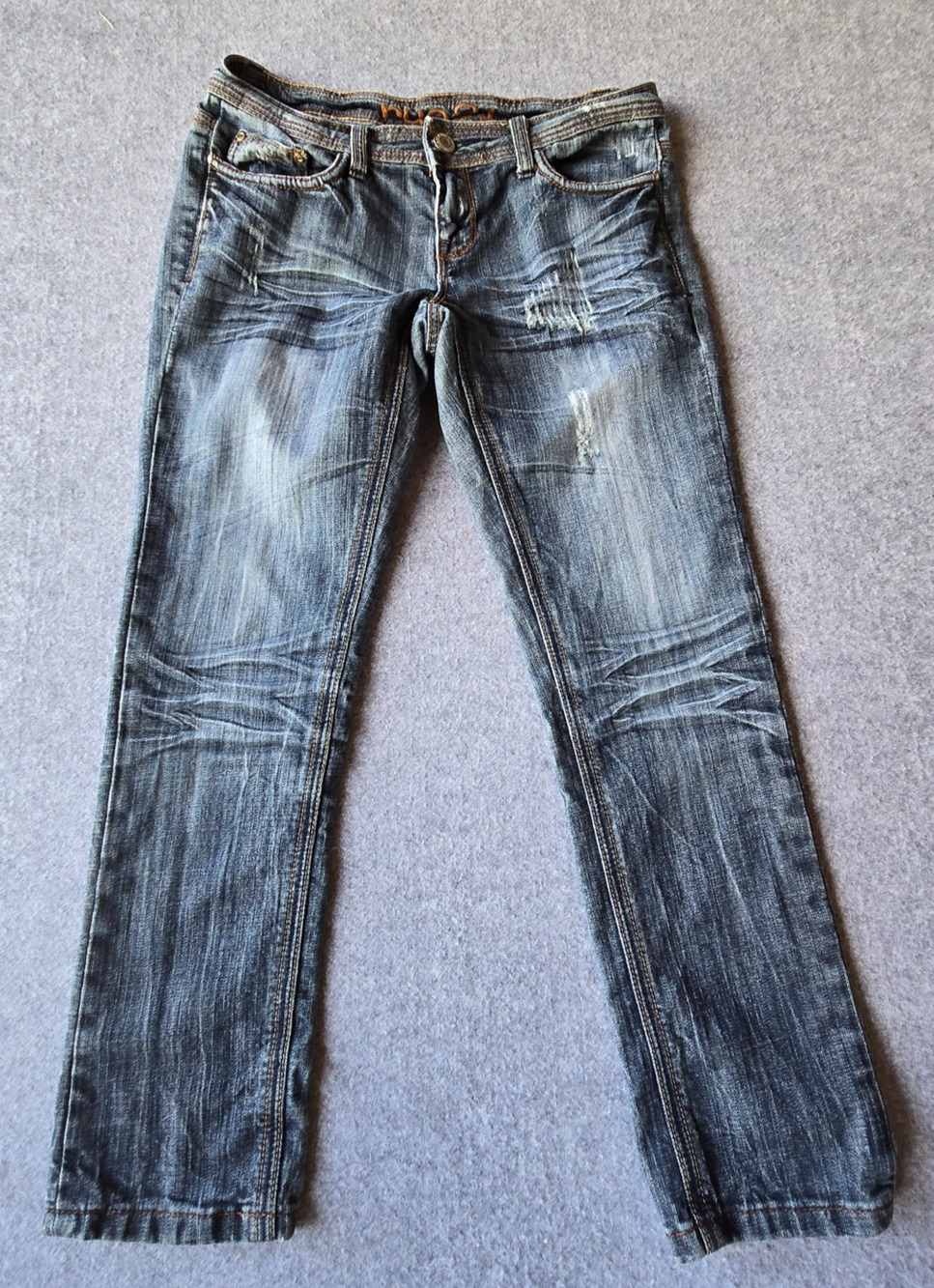 Rue 21 Strait Leg Low Rise Women's Jeans Distressed Med Wash Size 5/6 (30"x27")